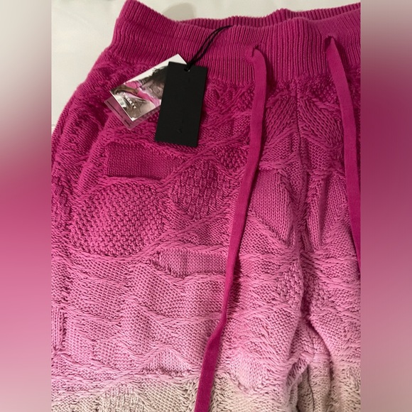 NWT TWENTY MONTREAL pink brown Knit Sweater Dip Tie Dye Joggers Pants M - Picture 6 of 13